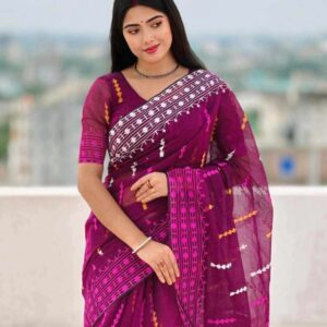 Semi Muslin Skin Print Saree